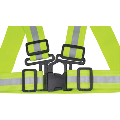 Standard-Duty Safety Harness, High Visibility Lime-Yellow, Silver Reflective Colour, X-Large