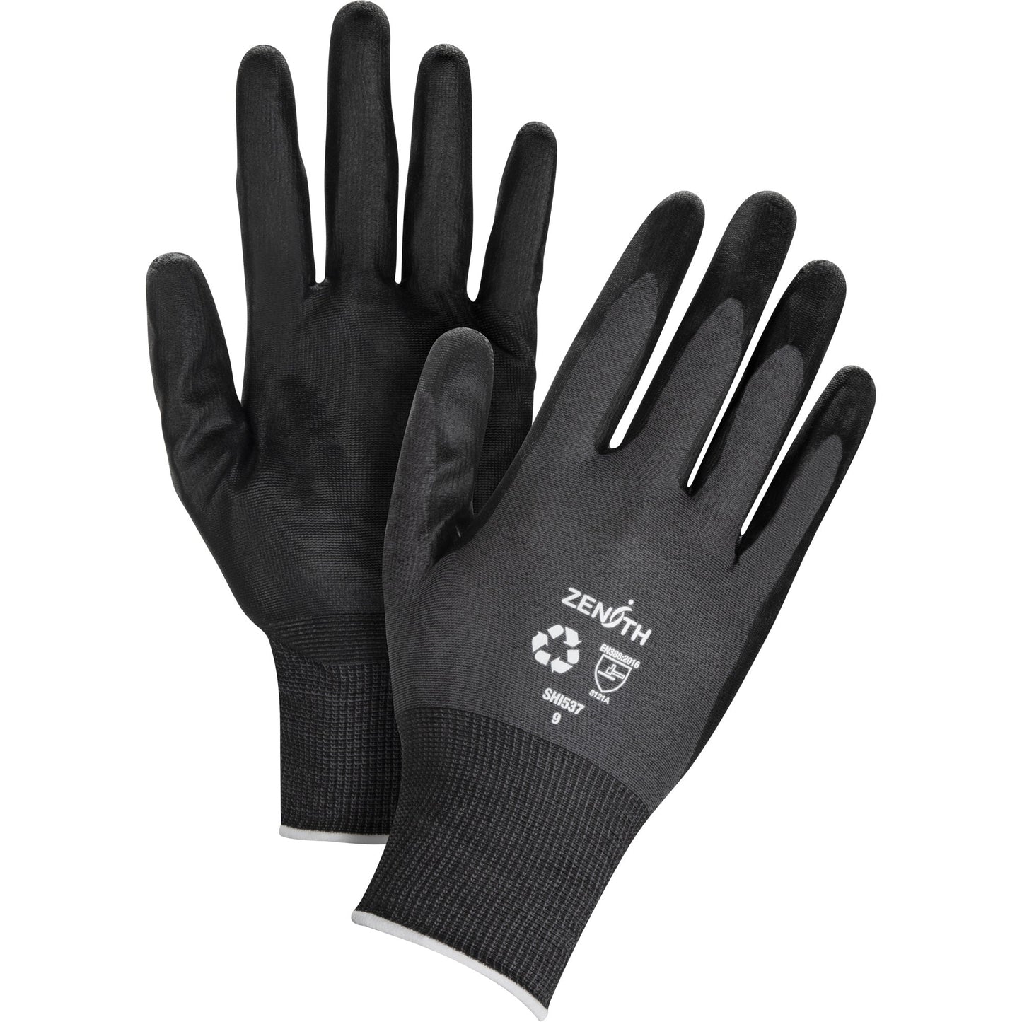 Eco-Friendly Breathable Coated Gloves, 10, Foam Nitrile Coating, 21 Gauge, Nylon/RPET Shell